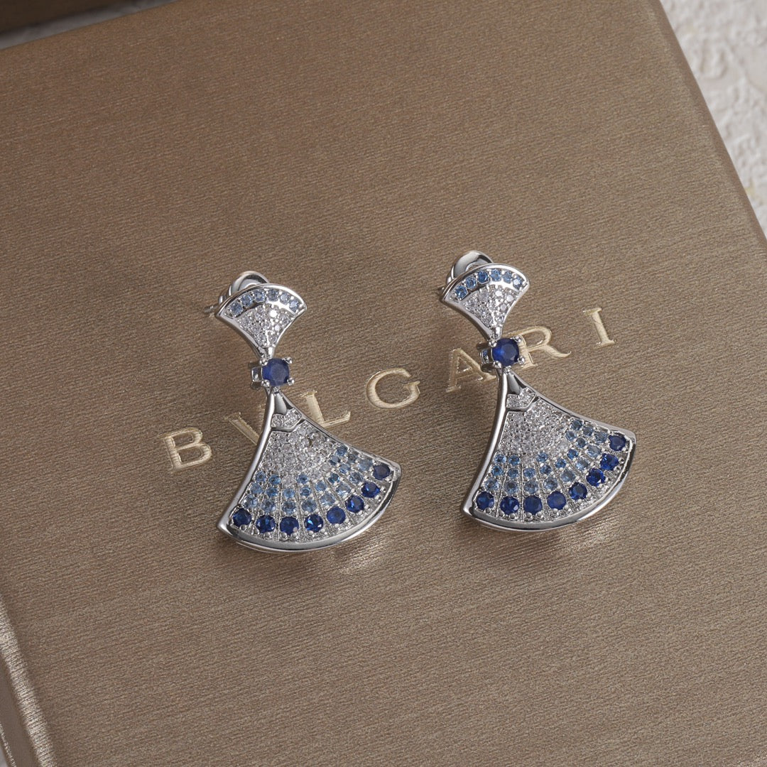 Colored diamond skirt earrings