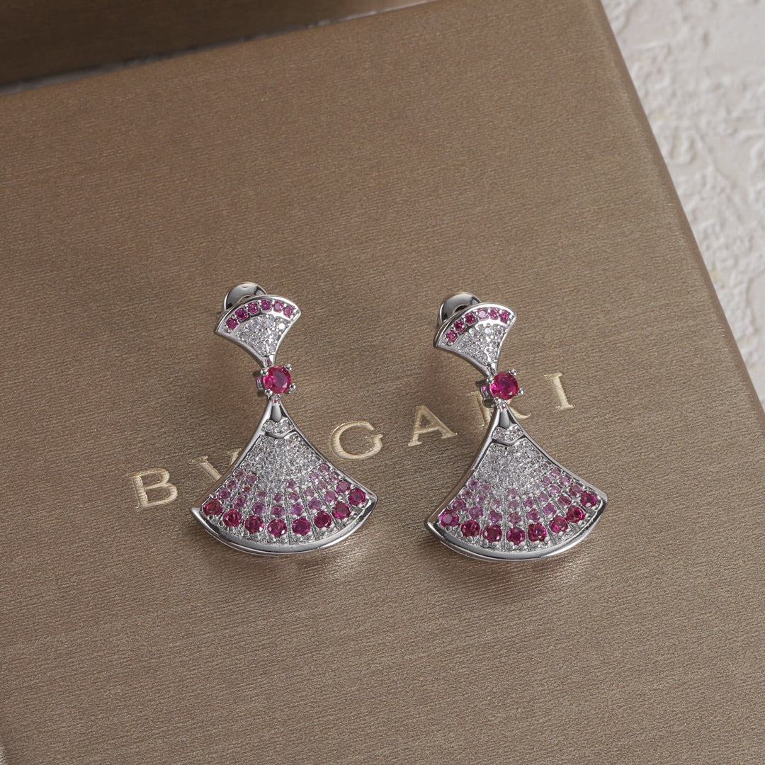 Colored diamond skirt earrings