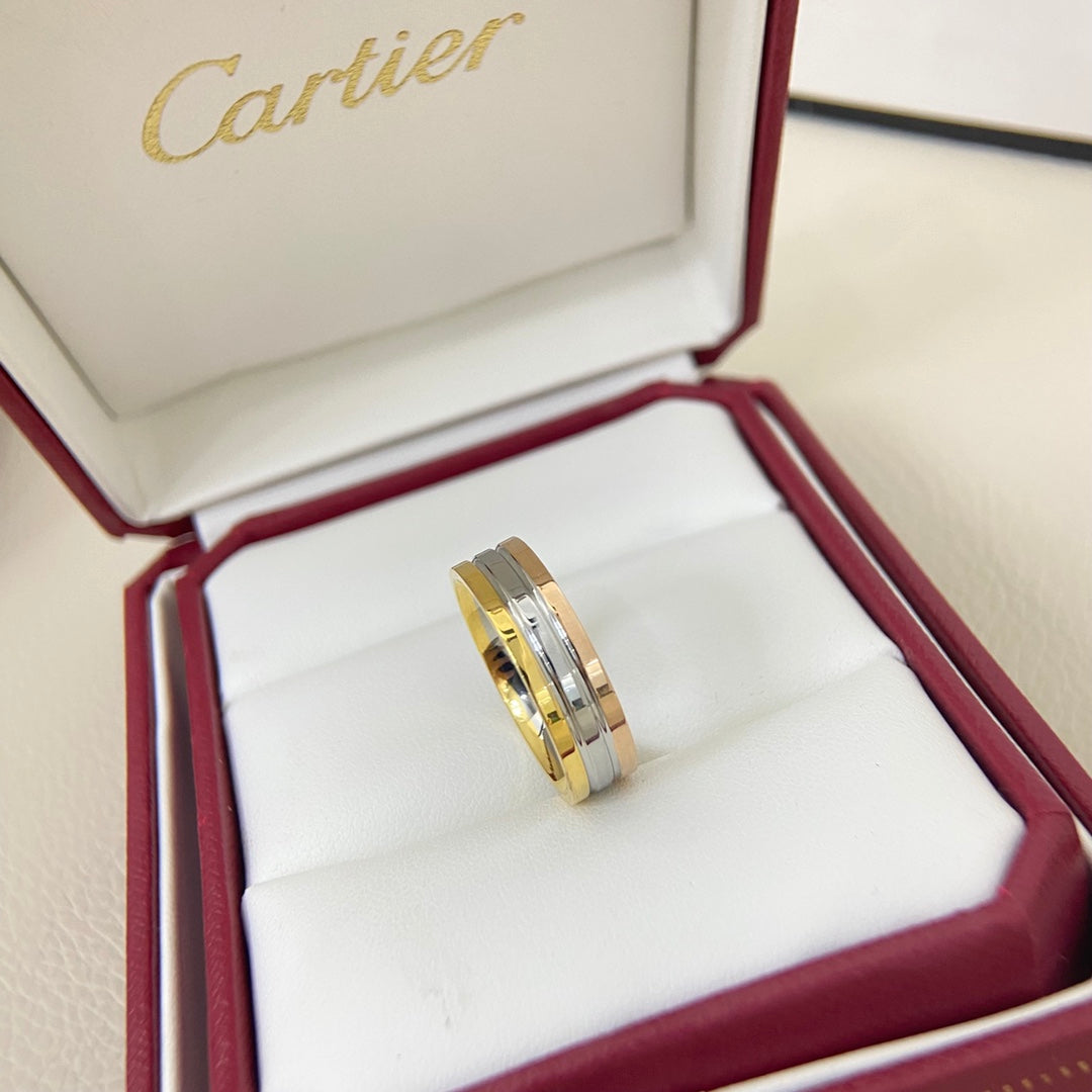 Three-color single ring couple ring