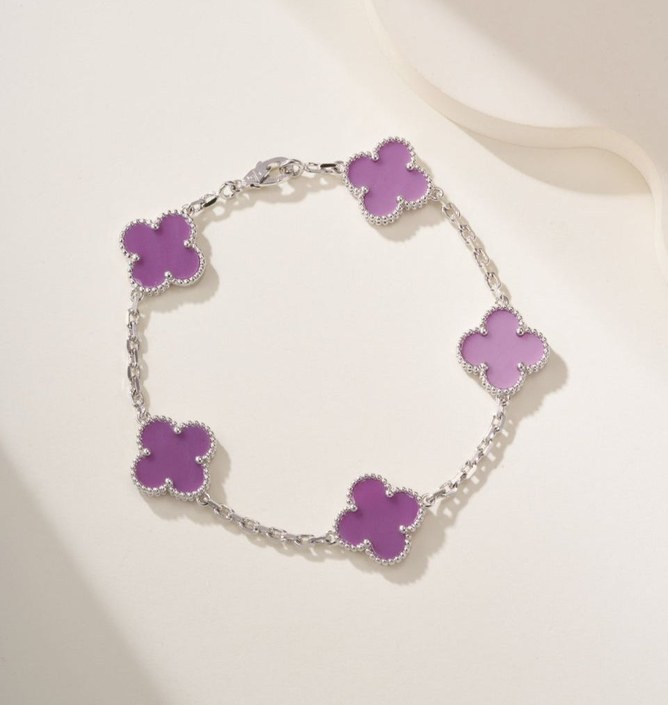 Natural violet mother-of-pearl bracelet