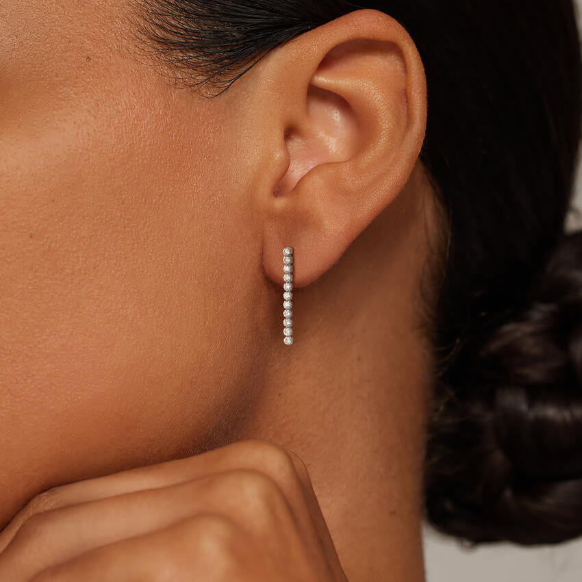 Lab Diamond Tennis Earrings