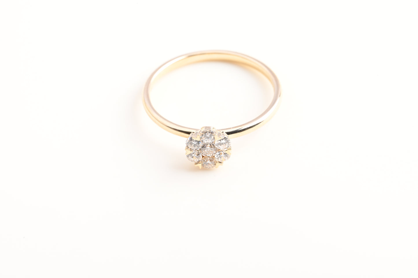 14K Gold Diamond Halo Ring