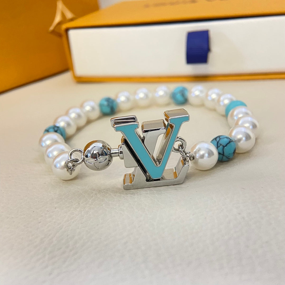 LUMIÈRE | L Enamel Pearl Bracelet