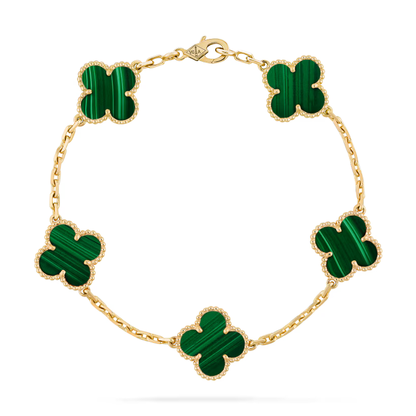 Malachite five-flower bracelet