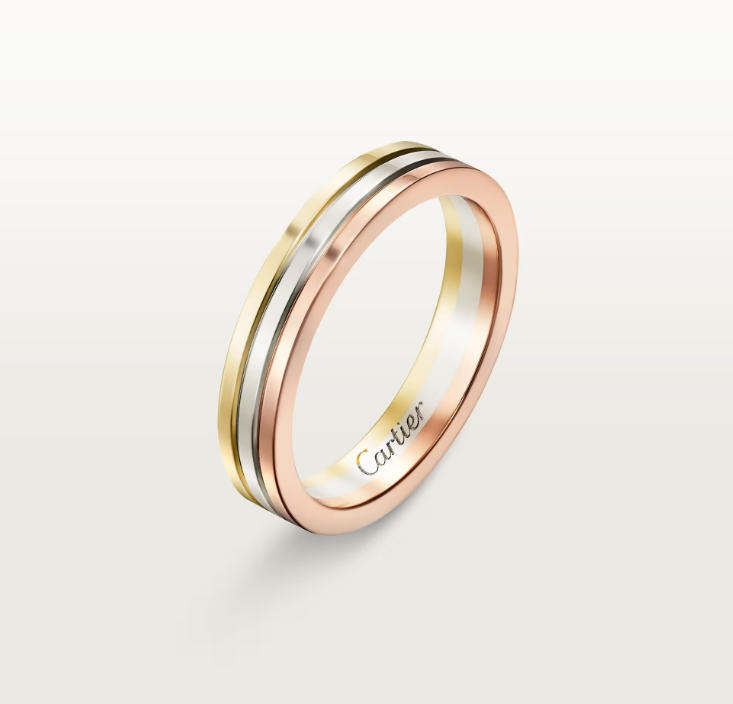 Three-color single ring couple ring