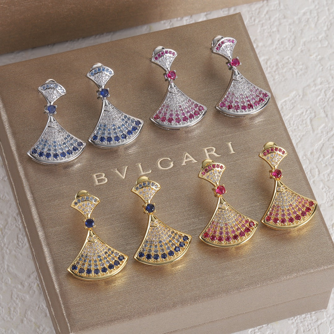Colored diamond skirt earrings