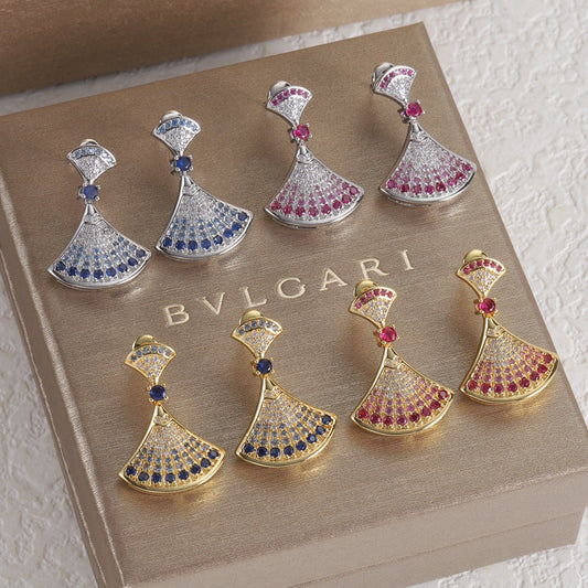 Colored diamond skirt earrings