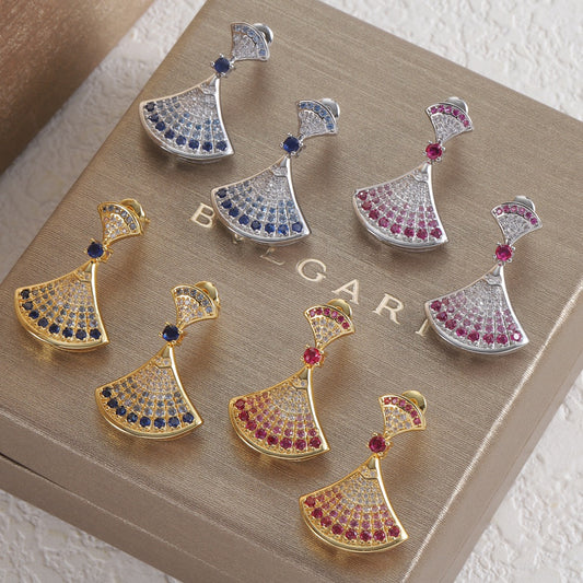Colored diamond skirt earrings