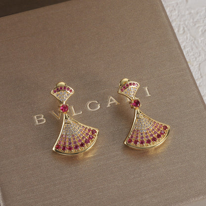 Colored diamond skirt earrings