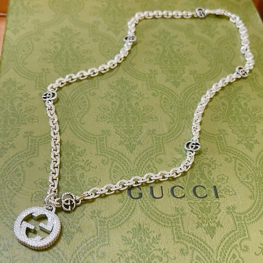 Double G full diamond necklace