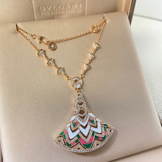 Colorful skirt full diamond necklace