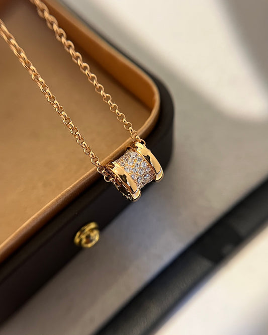 Fully diamond slim waist necklace