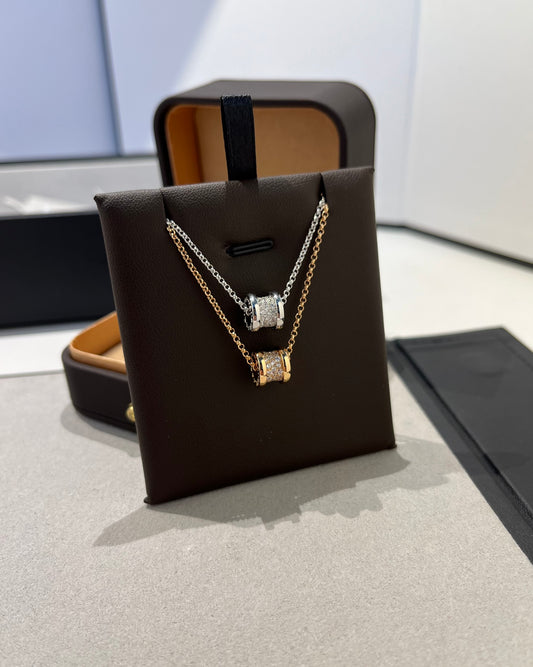 Fully diamond slim waist necklace