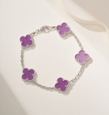 Natural violet mother-of-pearl bracelet