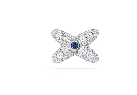 Cross White Diamond Sapphire Earrings