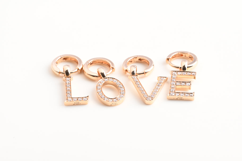 diamond letter earrings