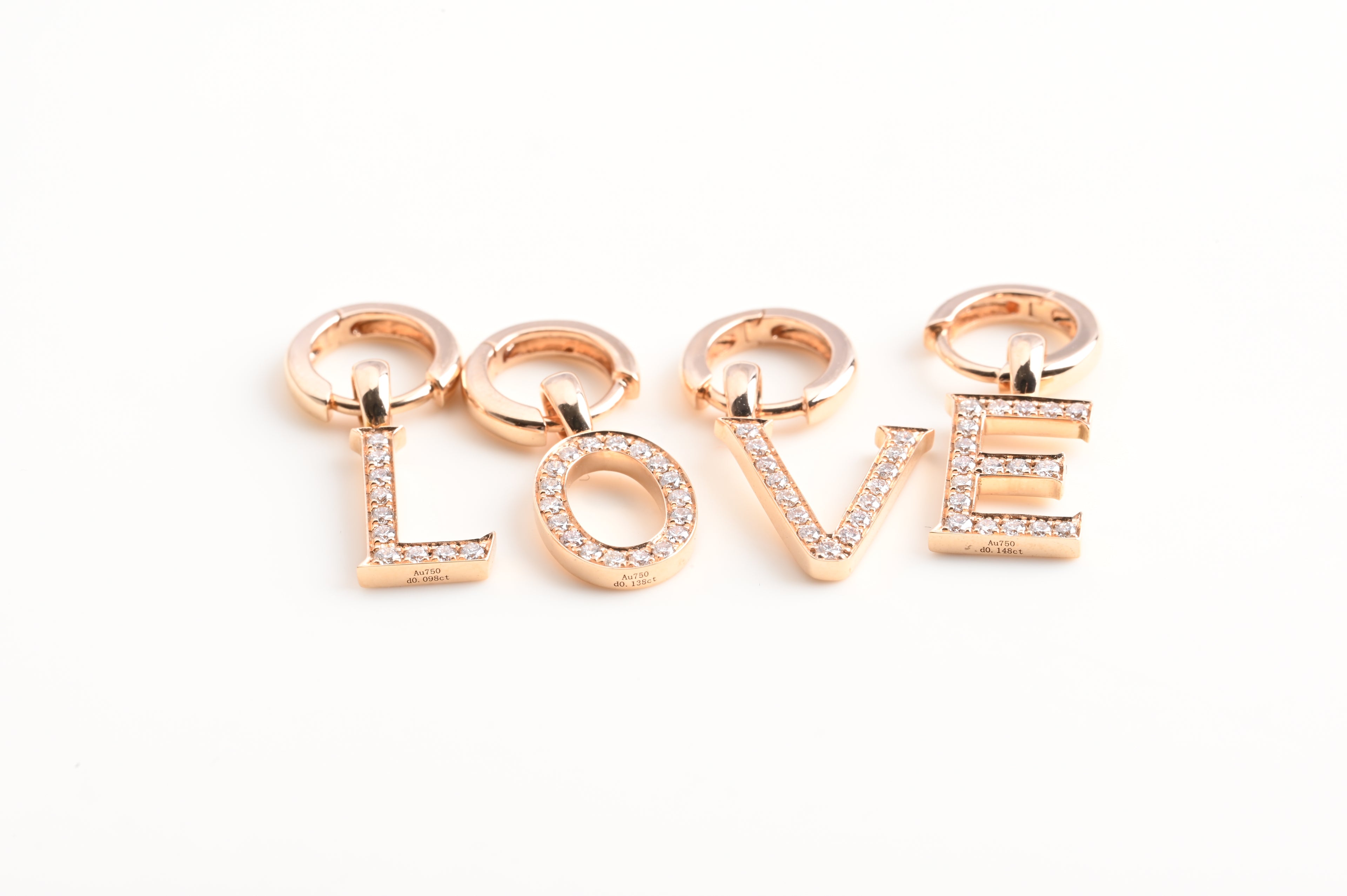 diamond letter earrings