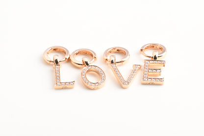 diamond letter earrings