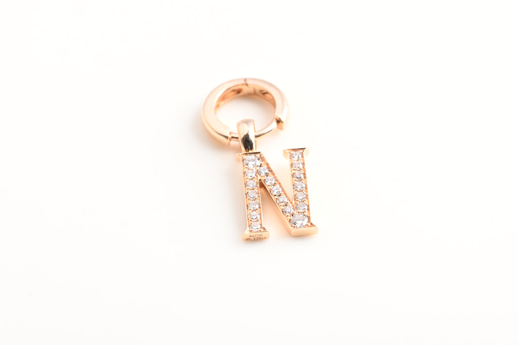 diamond letter earrings