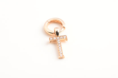 diamond letter earrings