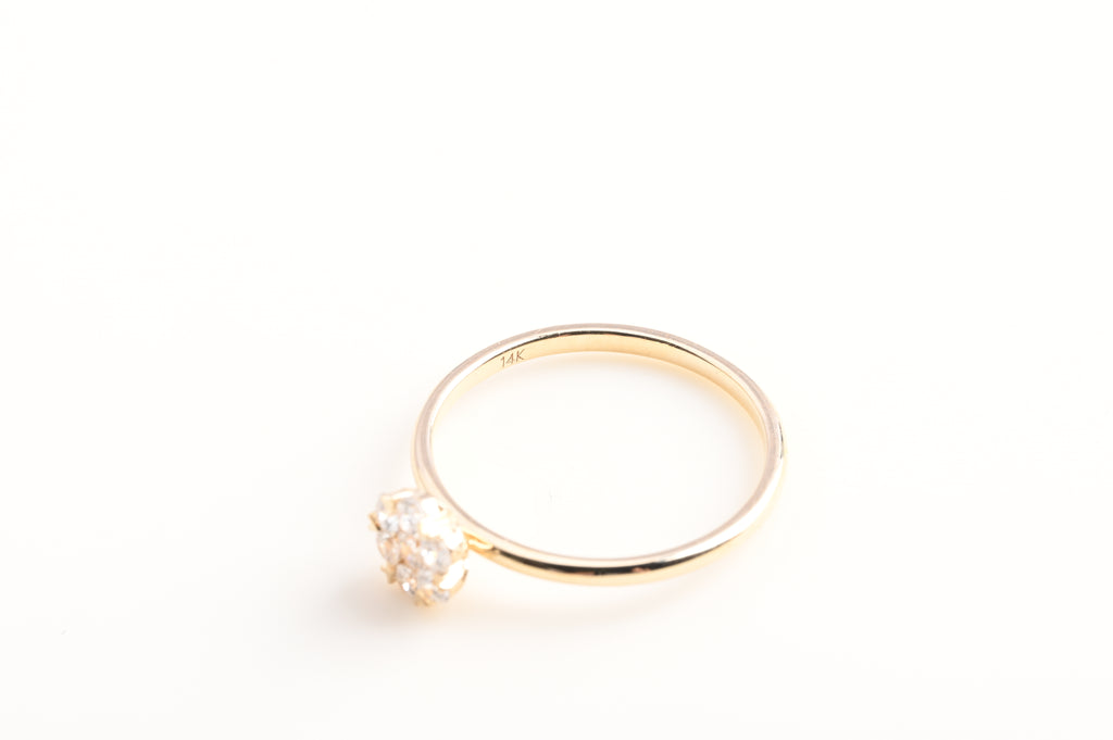 14K Gold Diamond Halo Ring