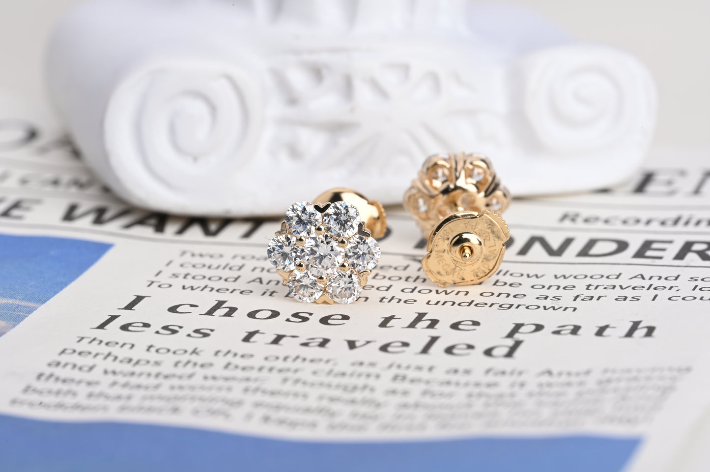 floral earring studs