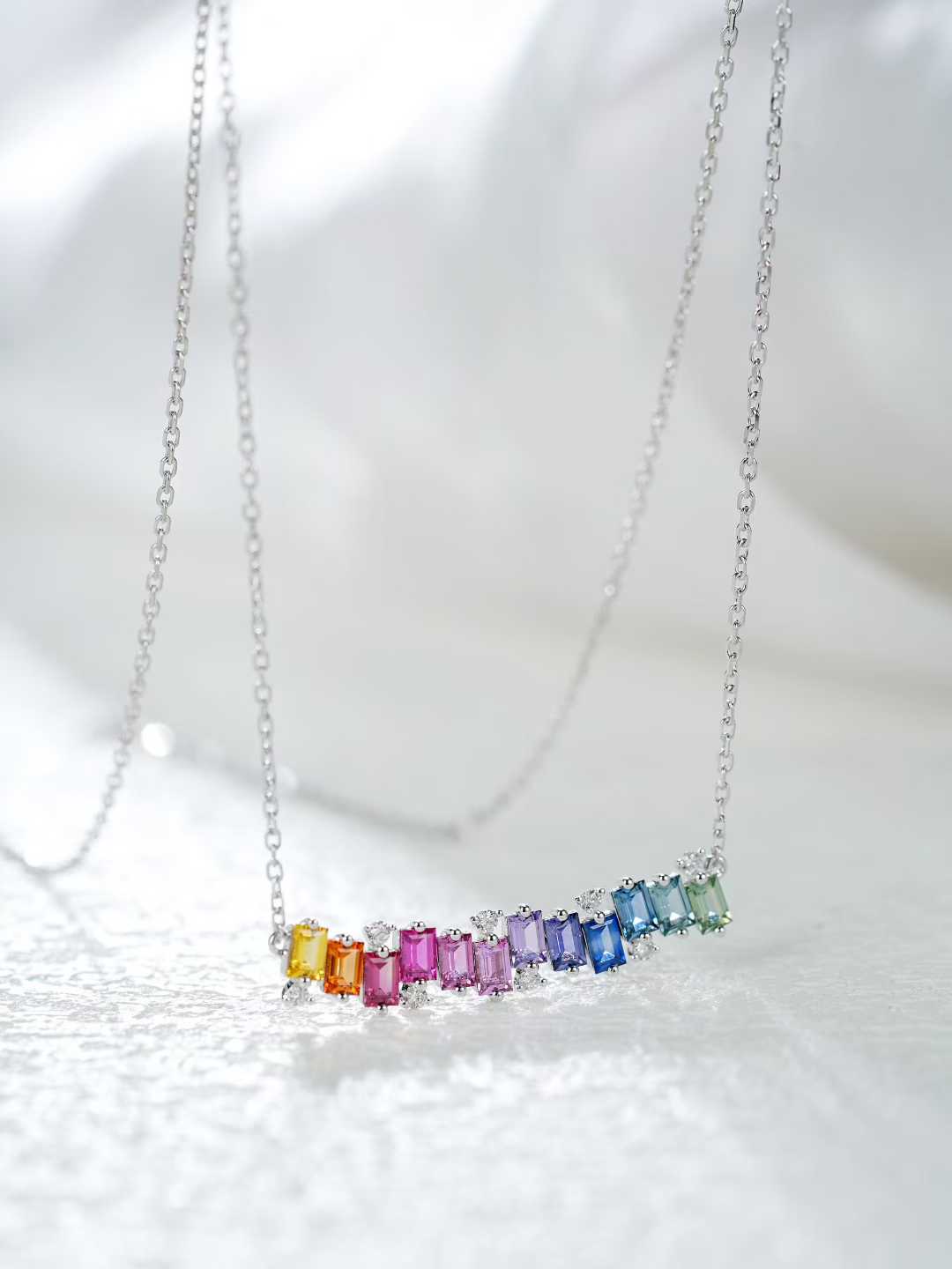 Rainbow Baguette Gemstone Smile Jewelry Set – Wholesale yuepenggold