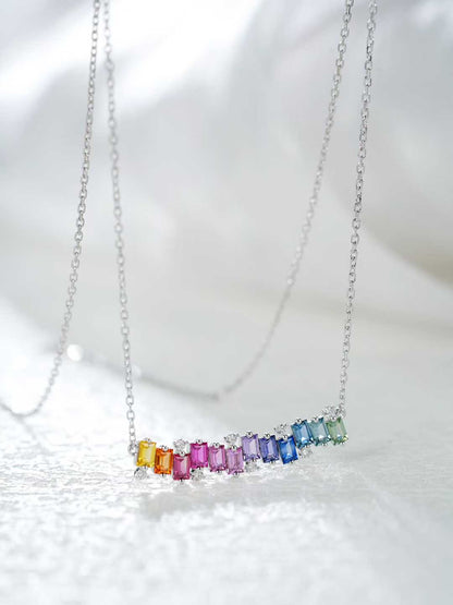 Rainbow Baguette Gemstone Smile Jewelry Set – Wholesale yuepenggold
