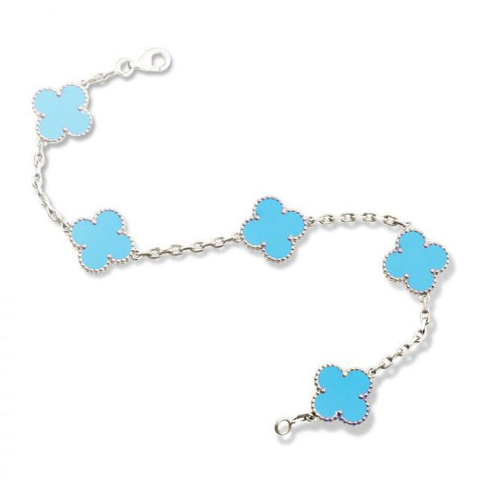 Turquoise five-flower bracelet