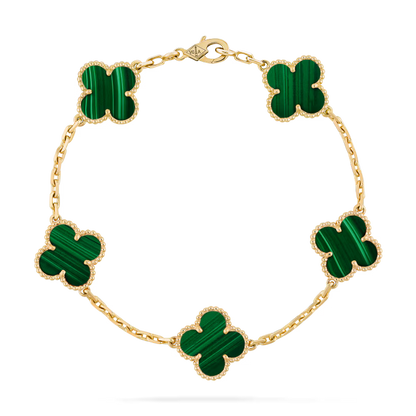 Malachite five-flower bracelet