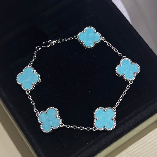 Turquoise five-flower bracelet