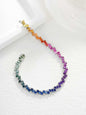 Rainbow Baguette Gemstone Tennis Bracelet – Wholesale yuepenggold