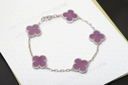 Natural violet mother-of-pearl bracelet
